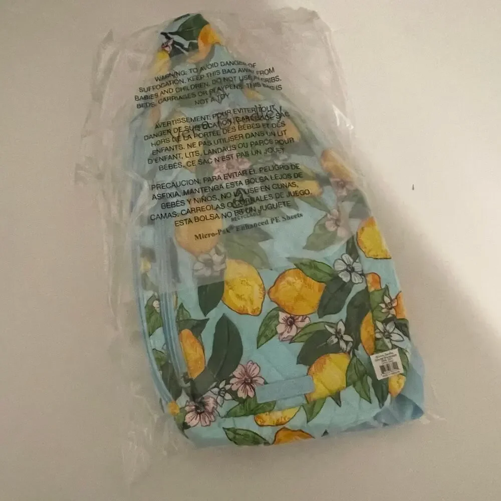 Vera Bradley NEW Essential Sling Bag Purse Backpack ~ Lemon Grove Print  NWT